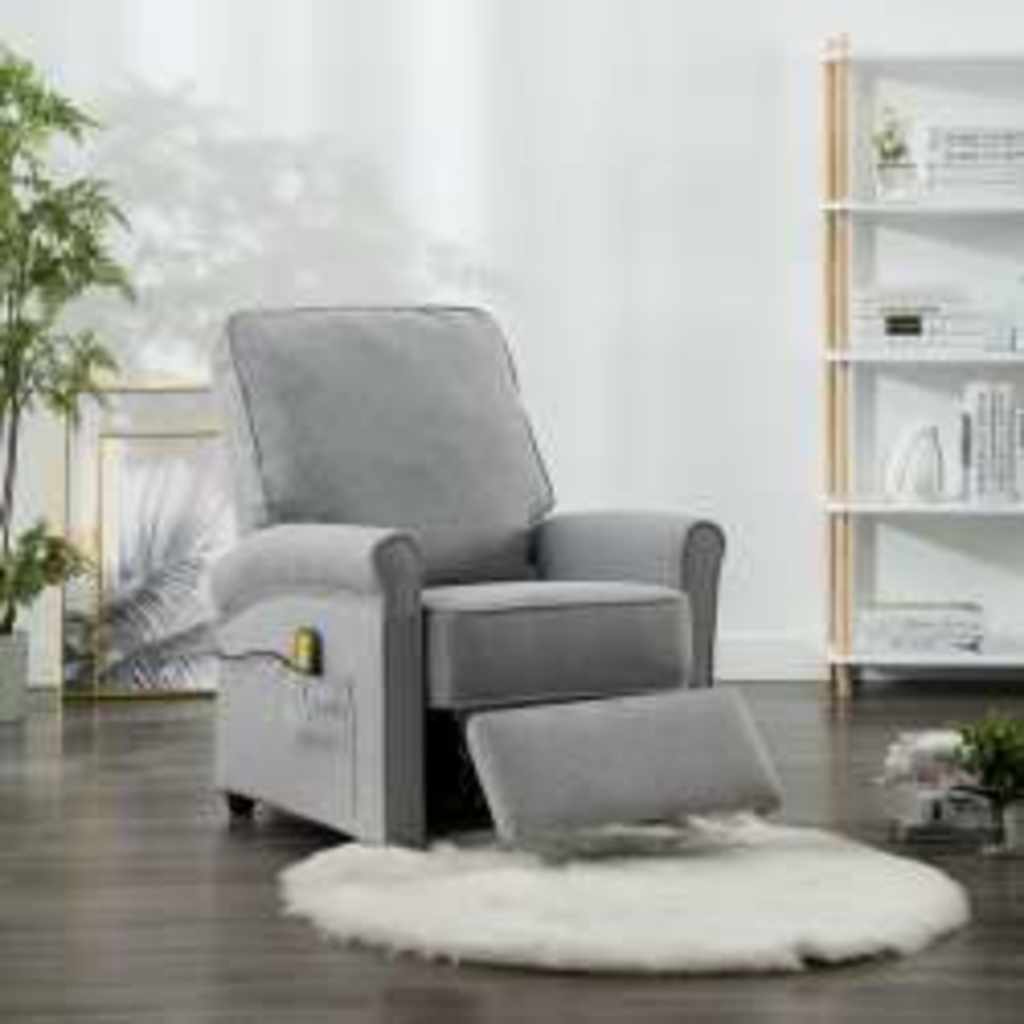 Massage Chair Light Grey Fabric