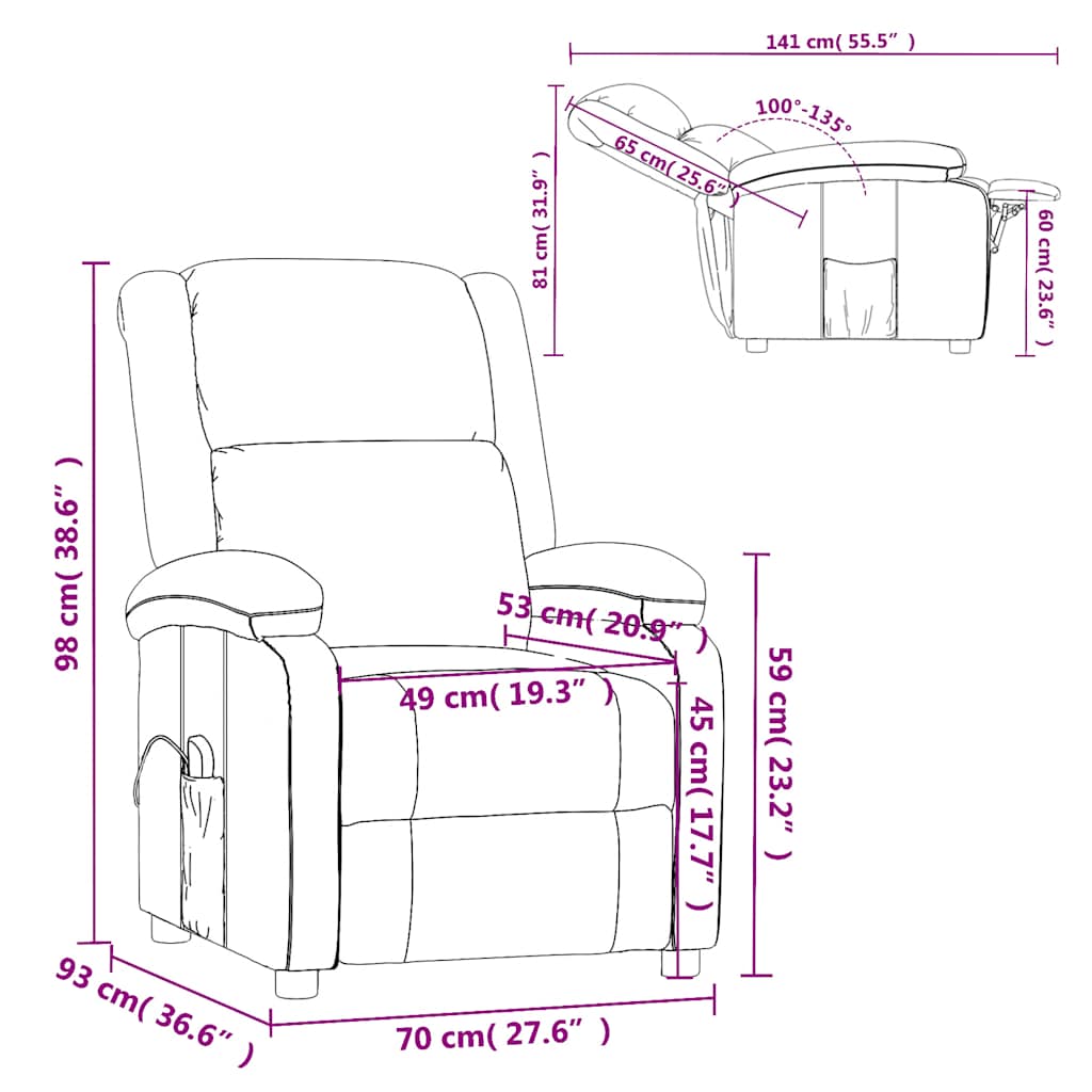 Massage Chair Light Grey Fabric