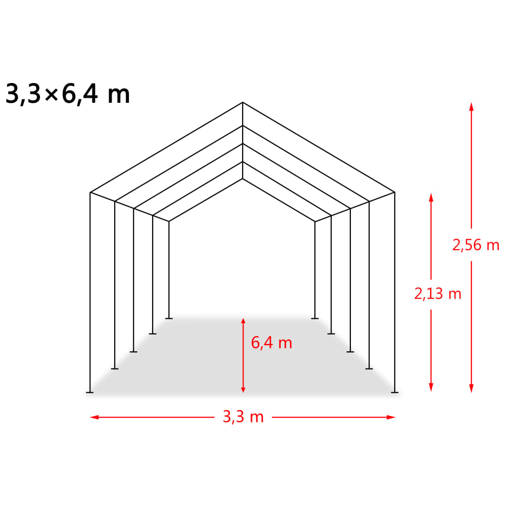 Removable Livestock Tent PVC 550 g/m? 3.3x6.4 m Dark Green