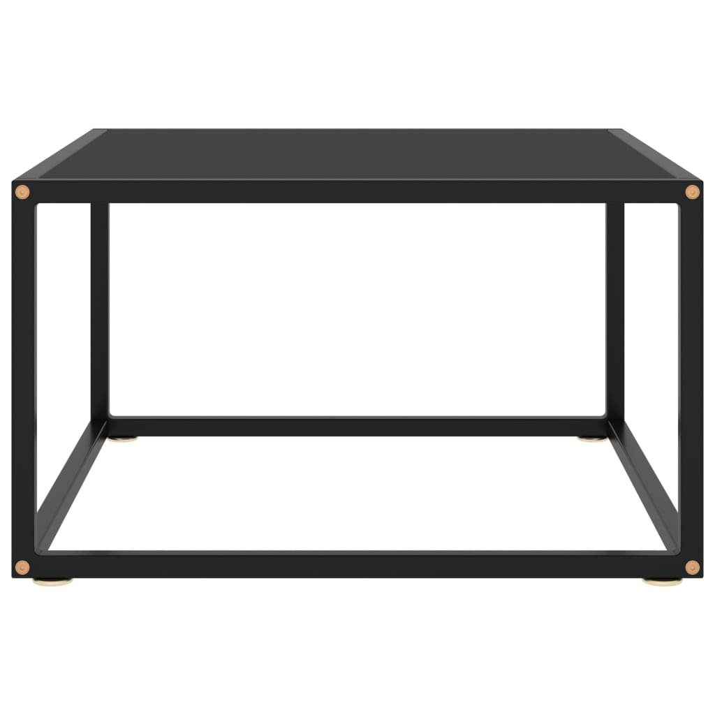 Coffee Table Black with Black Glass 60x60x35 cm
