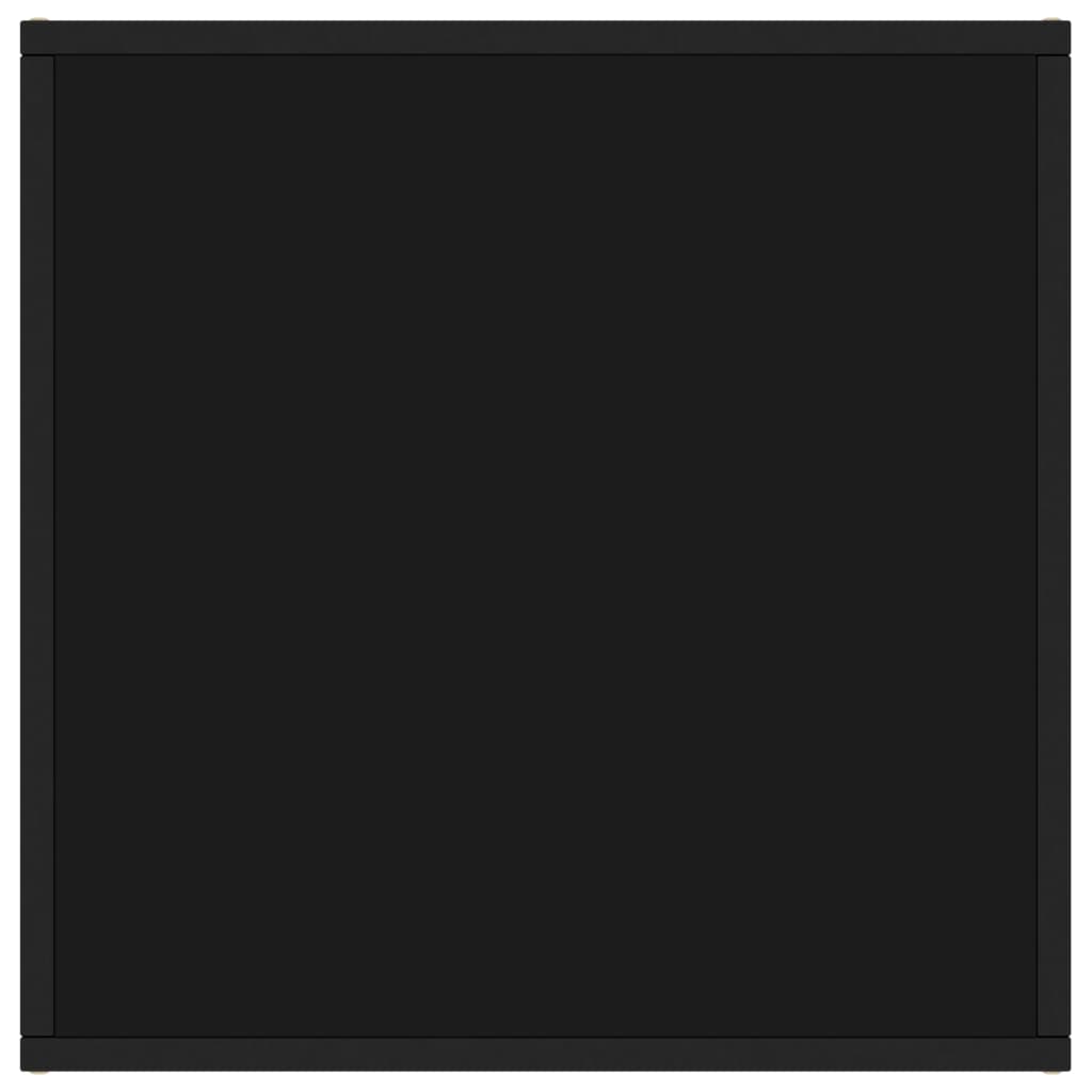 Coffee Table Black with Black Glass 60x60x35 cm