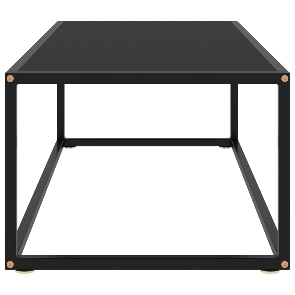 Coffee Table Black with Black Glass 100x50x35 cm