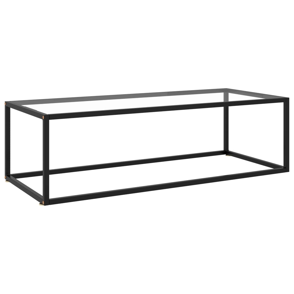 Coffee Table Black with Tempered Glass 120x60x35 cm
