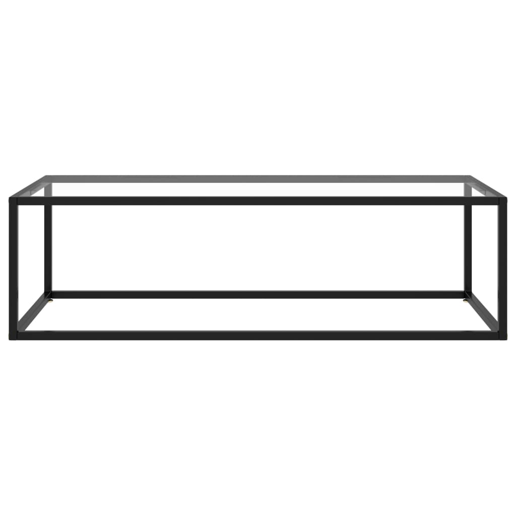 Coffee Table Black with Tempered Glass 120x60x35 cm
