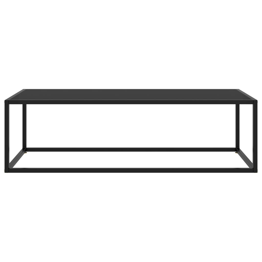 Coffee Table Black with Black Glass 120x50x35 cm