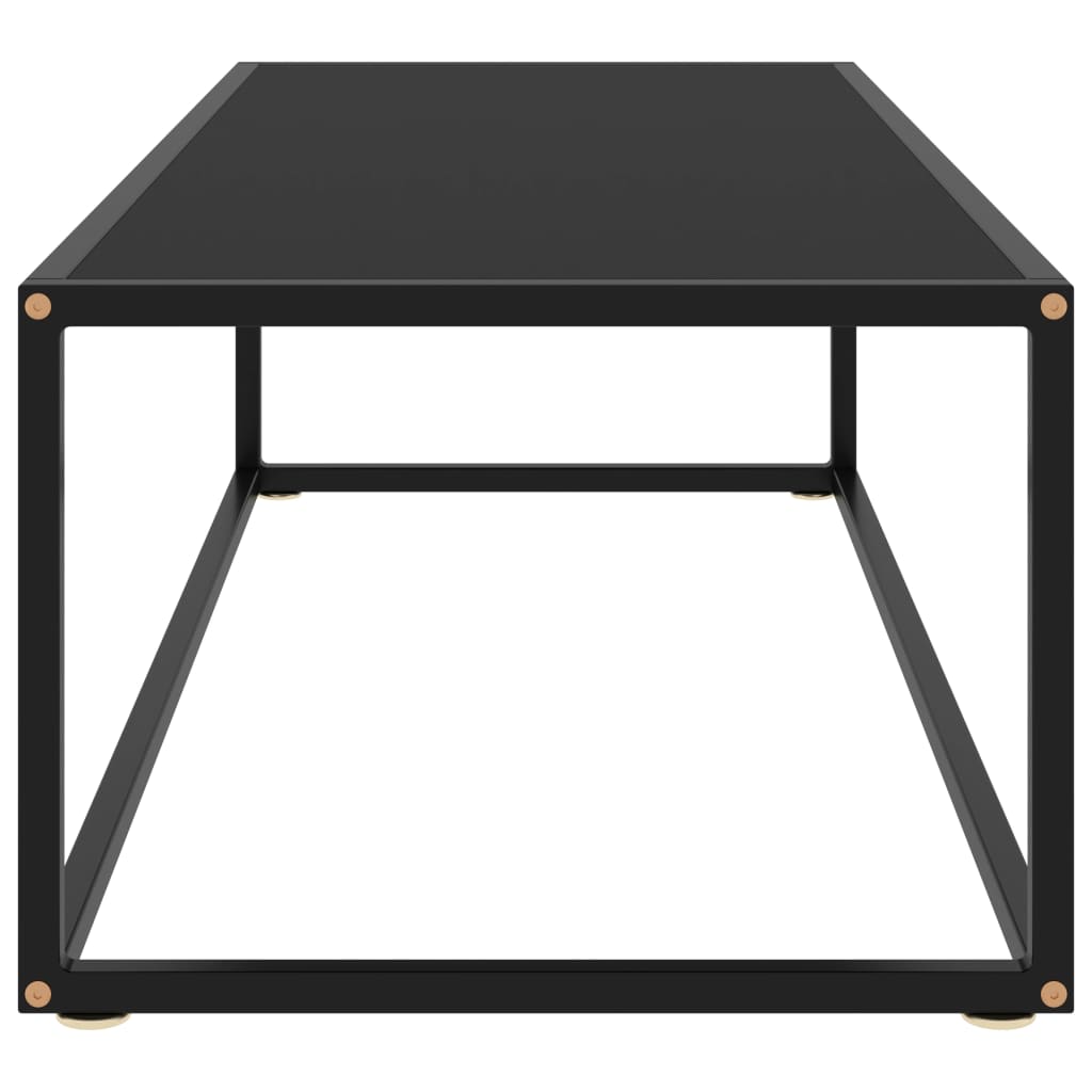 Coffee Table Black with Black Glass 120x50x35 cm