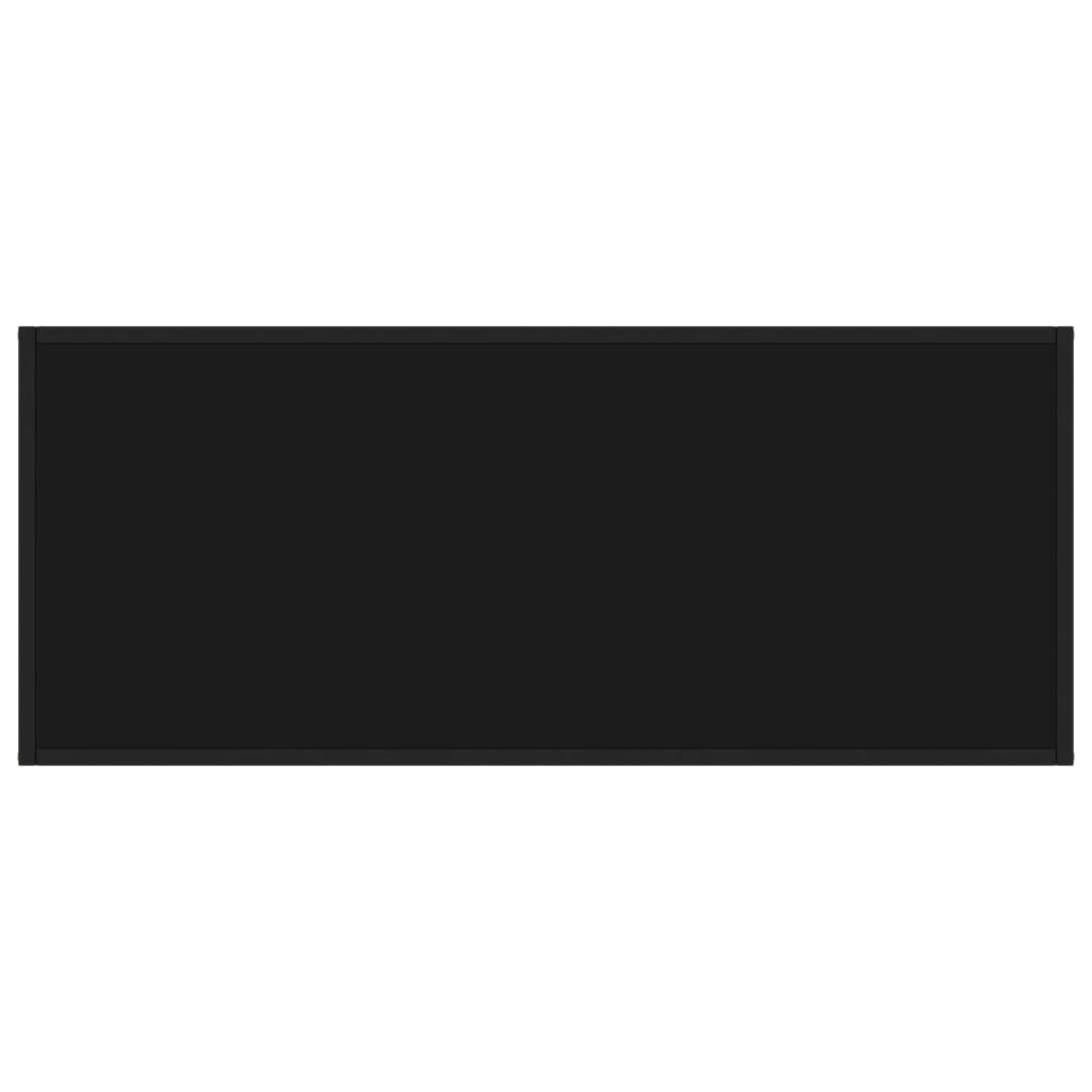 Coffee Table Black with Black Glass 120x50x35 cm