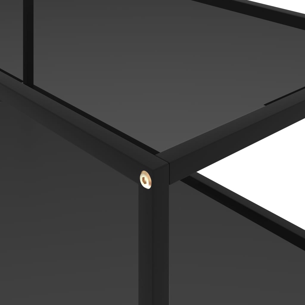 Coffee Table Black 100x50x35 cm Tempered Glass