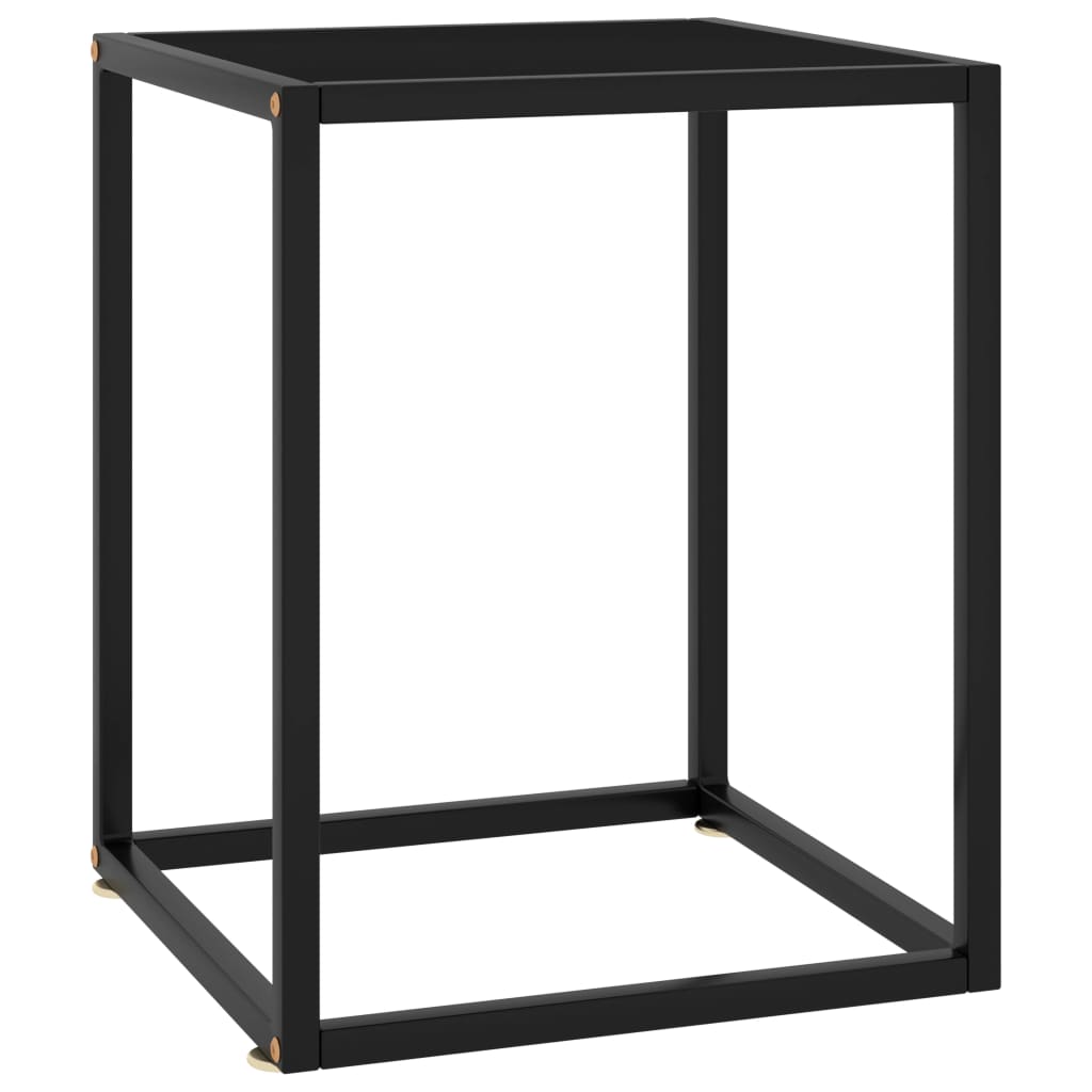 Coffee Table Black with Black Glass 40x40x50 cm