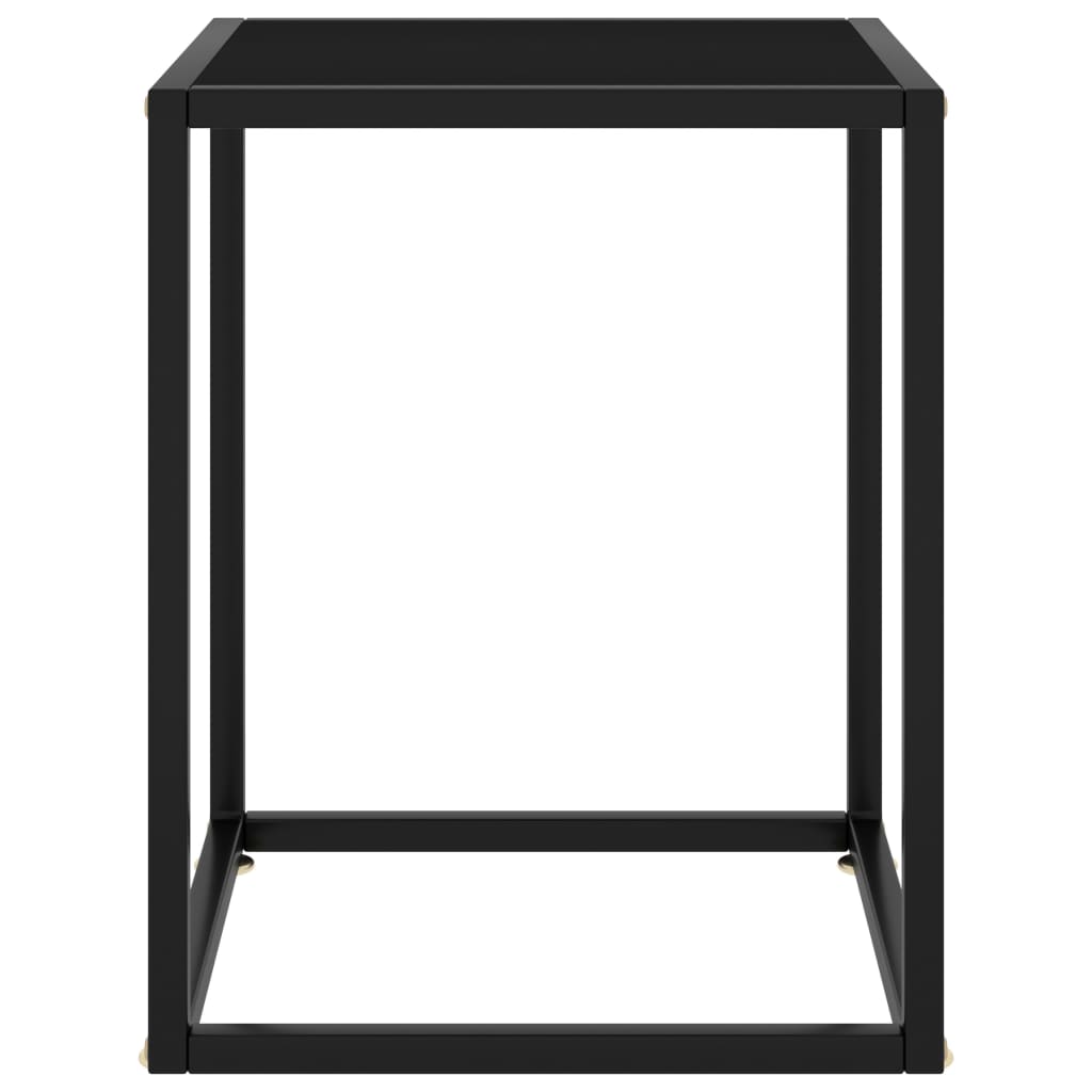 Coffee Table Black with Black Glass 40x40x50 cm