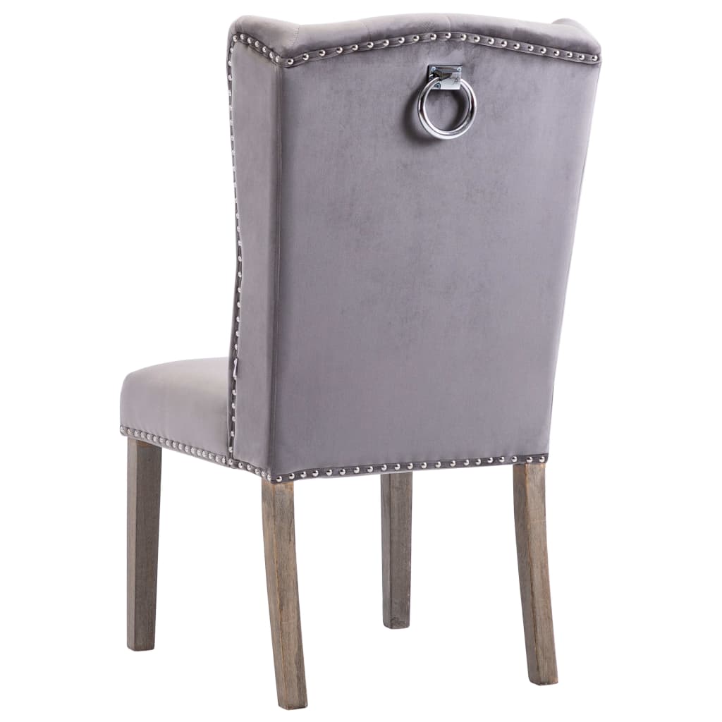 Dining Chairs 6 pcs Grey Velvet