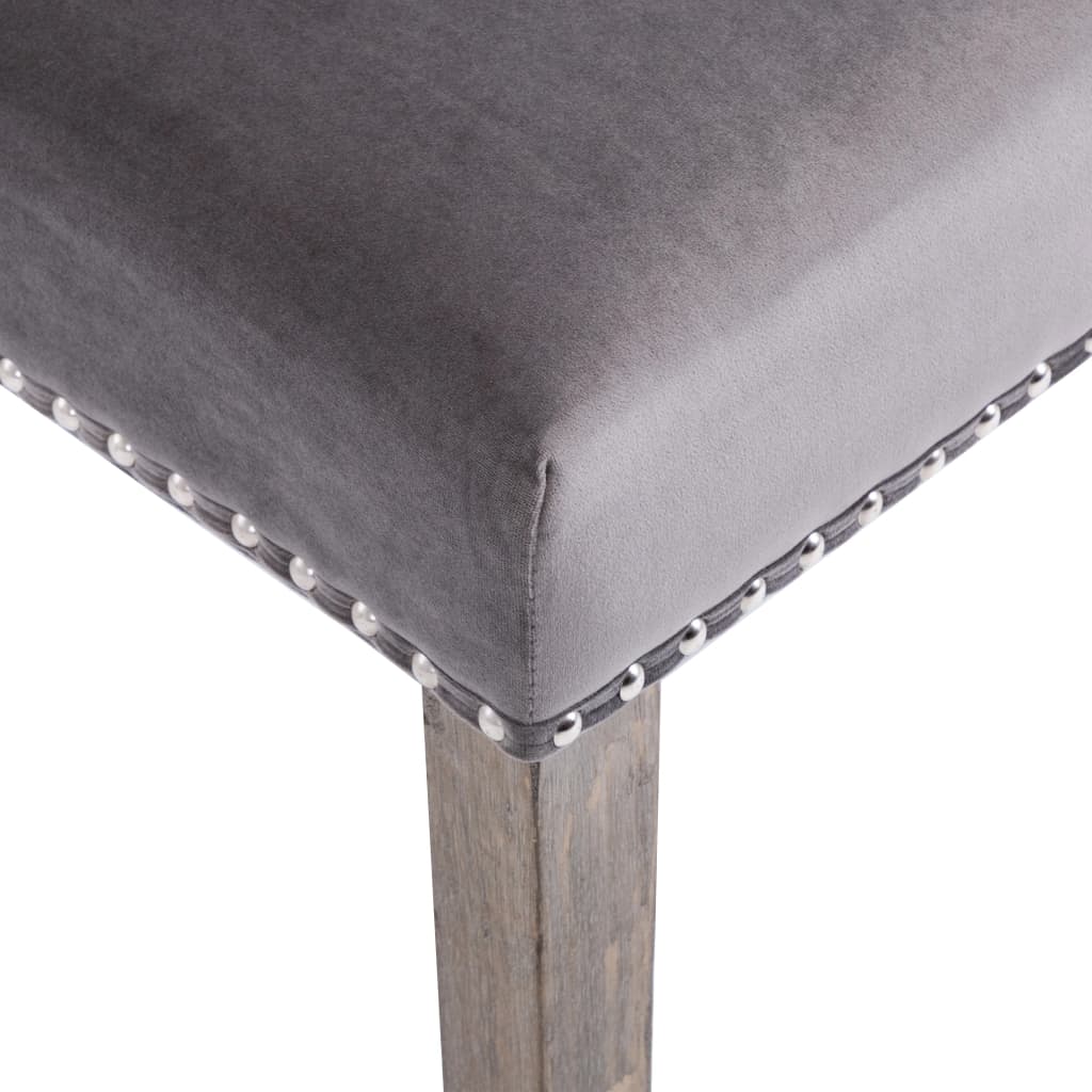Dining Chairs 6 pcs Grey Velvet