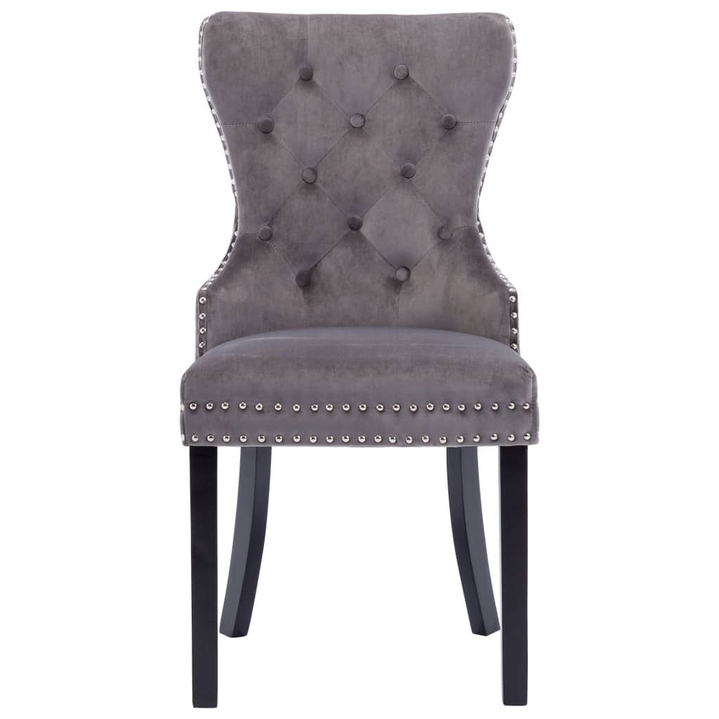 Dining Chairs 4 pcs Grey Velvet