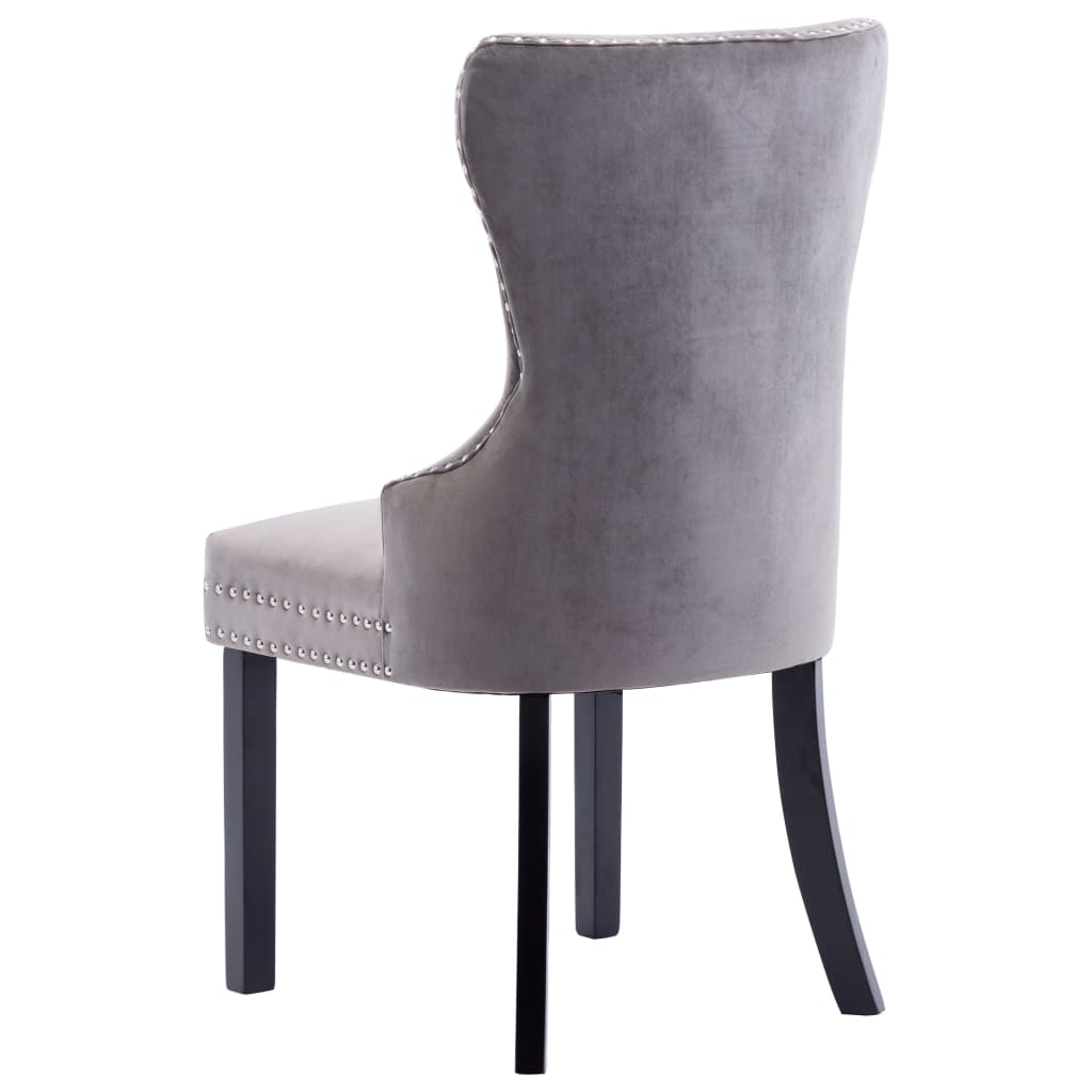Dining Chairs 4 pcs Grey Velvet