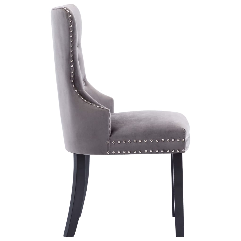 Dining Chairs 6 pcs Grey Velvet