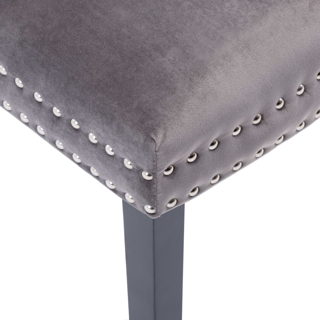 Dining Chairs 6 pcs Grey Velvet