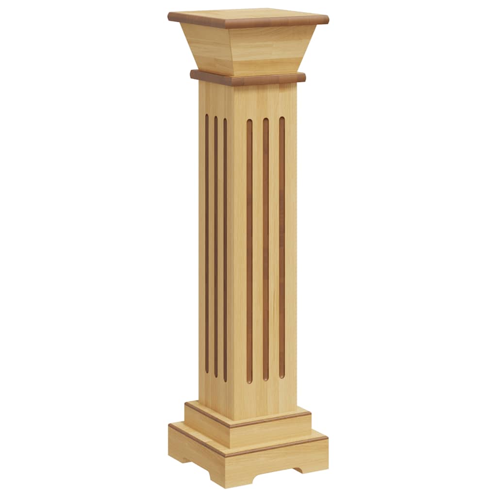 Classic Square Pillar Plant Stand Light Wood 17x17x66 cm MDF