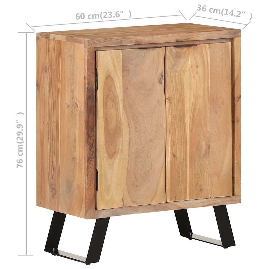 Sideboard 60x36x76 cm Solid Acacia Wood with Live Edges