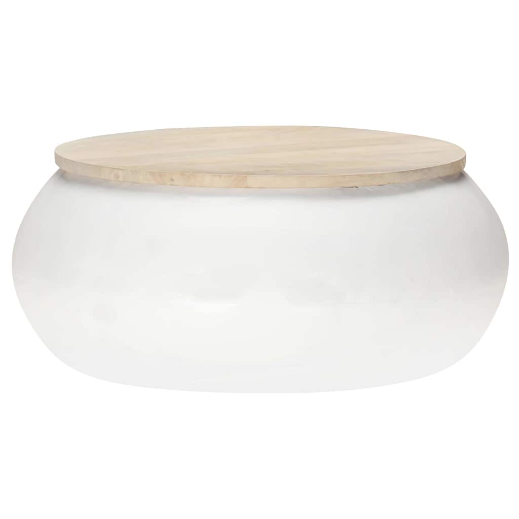 Coffee Table White 68x68x30 cm Solid Mango Wood