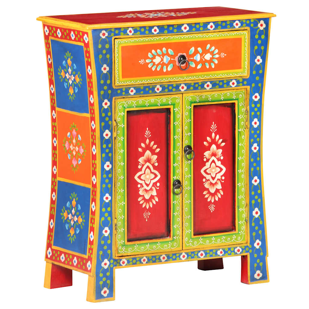 Hand Painted Sideboard 60x30x75 cm Solid Mango Wood