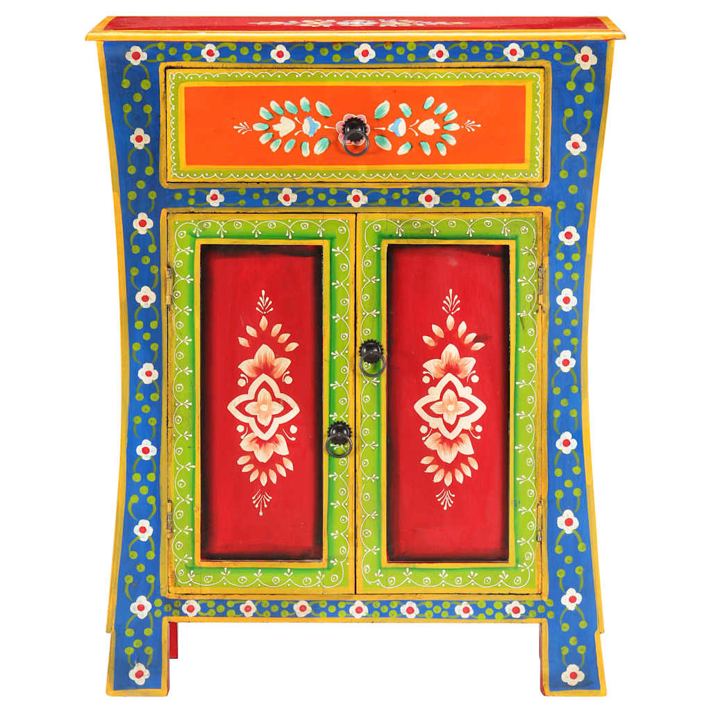 Hand Painted Sideboard 60x30x75 cm Solid Mango Wood