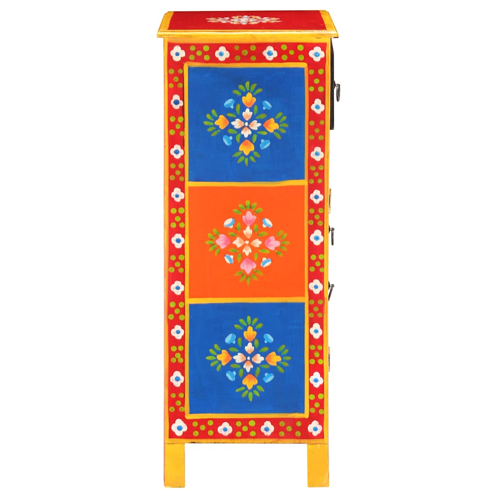 Hand Painted Sideboard 60x30x75 cm Solid Mango Wood
