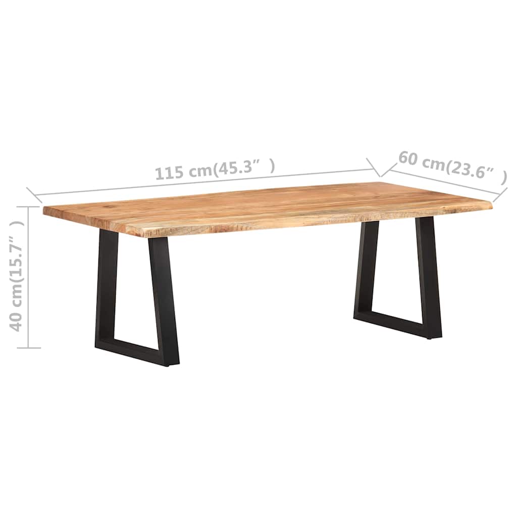 Coffee Table with Live Edges 115x60x40 cm Solid Acacia Wood