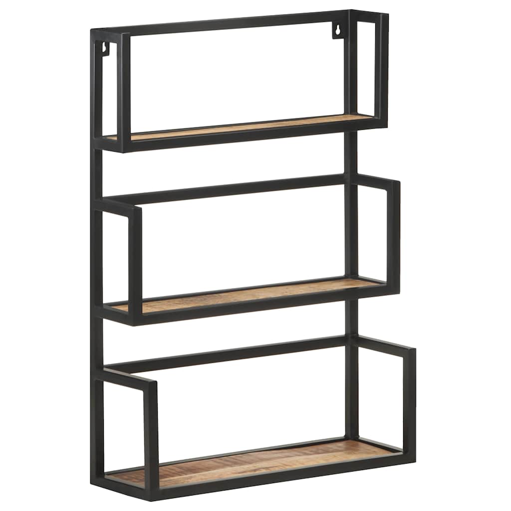 Wall Shelf 60x20x85 cm Rough Mango Wood