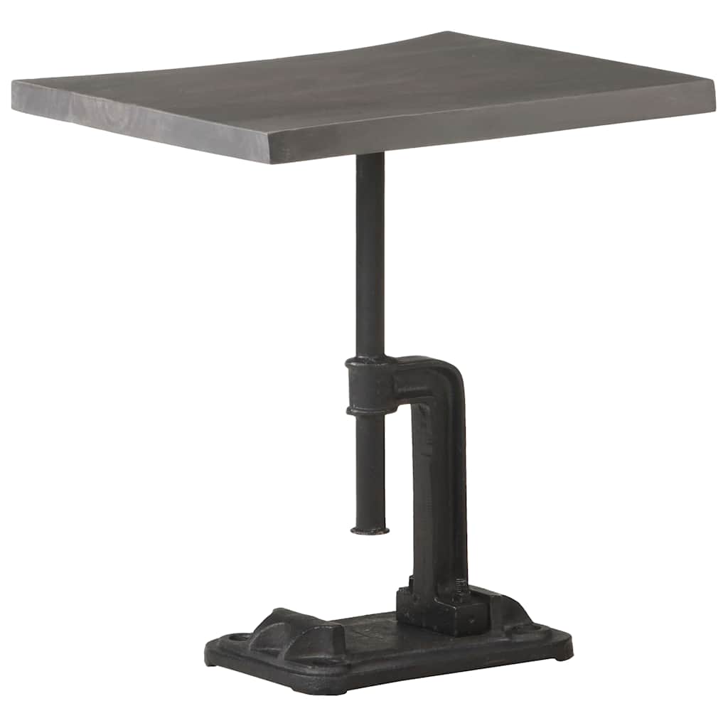 Side Table Grey 45x35x48 cm Solid Acacia Wood & Cast Iron