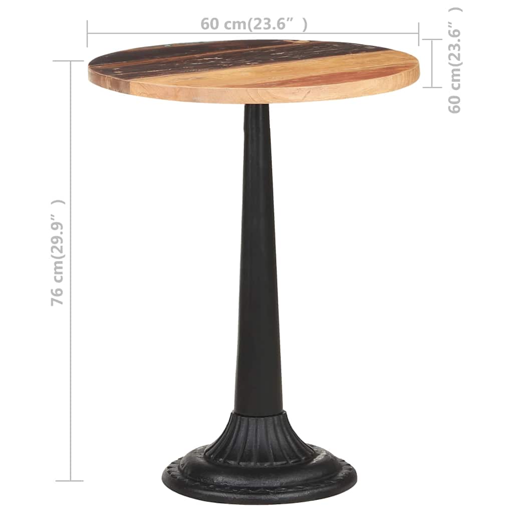 Bistro Table Ø60x76 cm Solid Reclaimed Wood