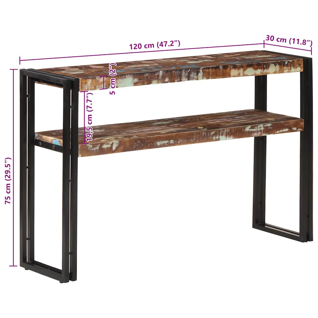 Console Table 120x30x75 cm Solid Reclaimed Wood