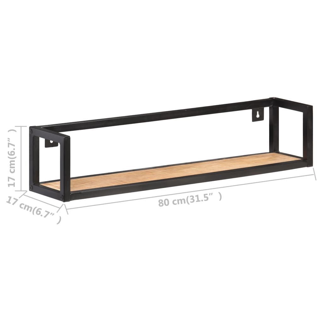 Wall Shelves 2 pcs 80 cm Rough Mango Wood