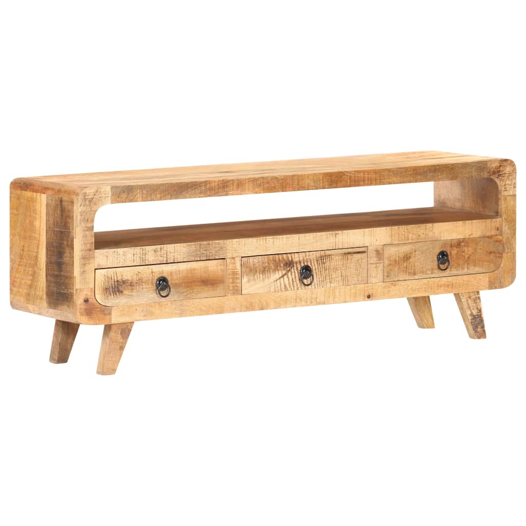 TV Cabinet 117x30x41 cm Solid Rough Mango Wood