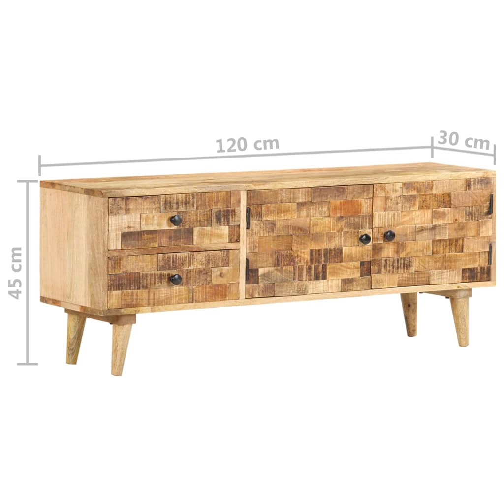 TV Cabinet 120x30x45 cm Solid Mango Wood