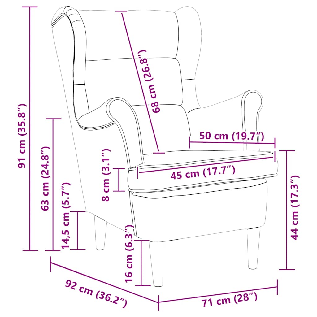 Armchair Black Velvet