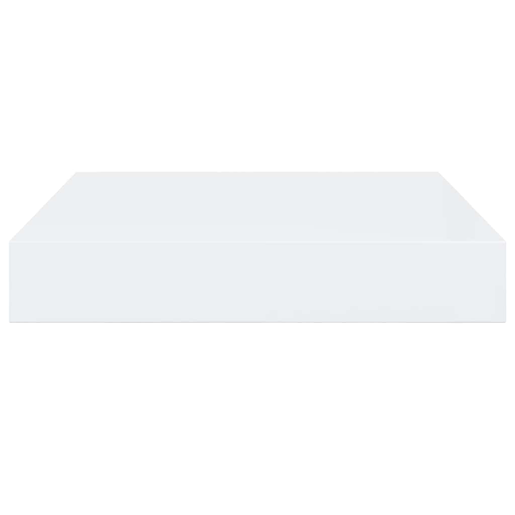 Floating Wall Shelf High Gloss White 23x23.5x3.8 cm MDF