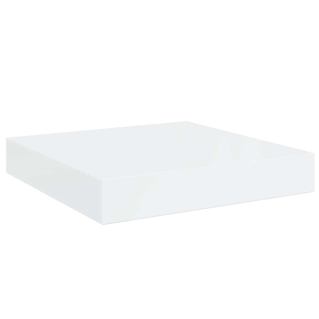 Floating Wall Shelves 2 pcs High Gloss White 23x23.5x3.8 cm MDF