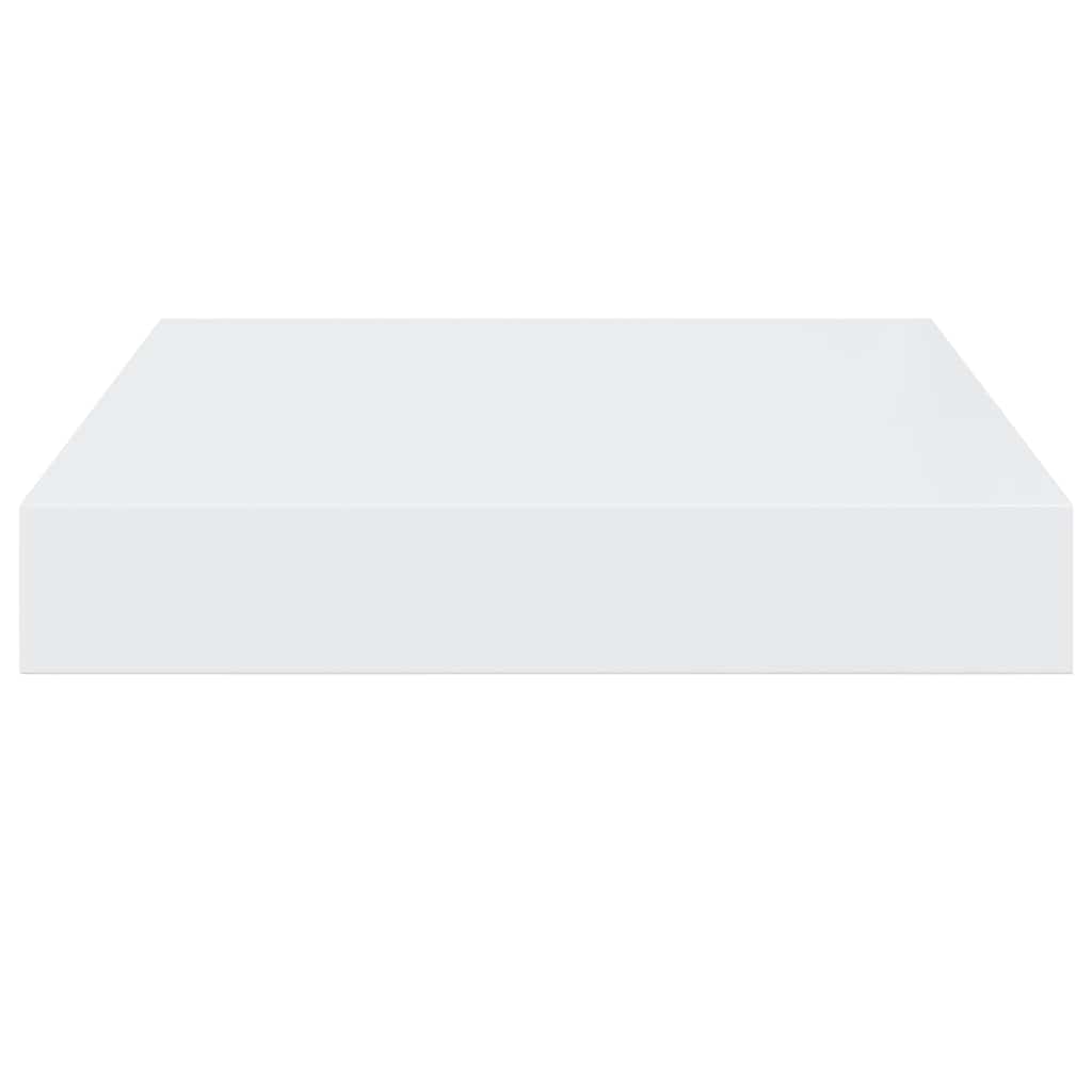 Floating Wall Shelves 2 pcs High Gloss White 23x23.5x3.8 cm MDF