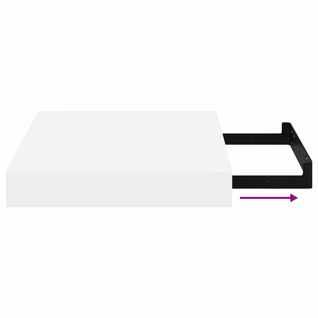 Floating Wall Shelves 2 pcs High Gloss White 23x23.5x3.8 cm MDF