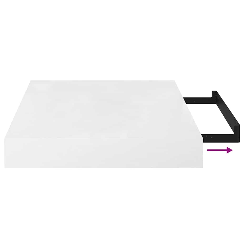 Floating Wall Shelf High Gloss White 40x23x3.8 cm MDF