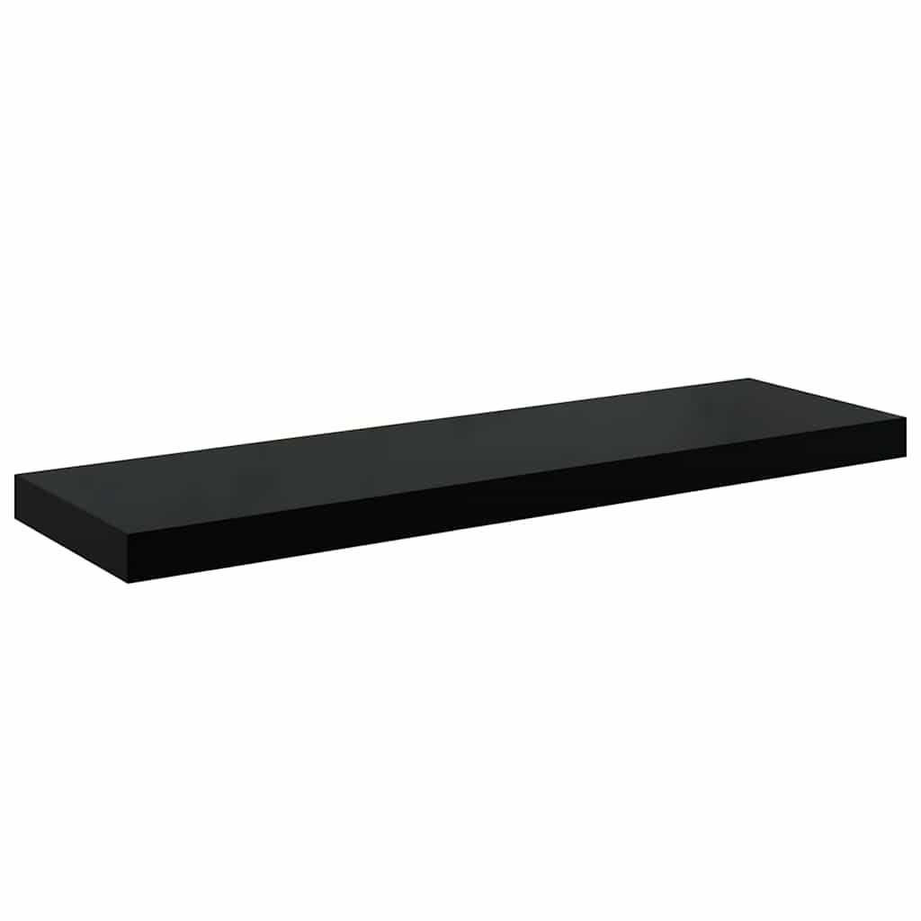 Floating Wall Shelf High Gloss Black 80x23.5x3.8 cm MDF