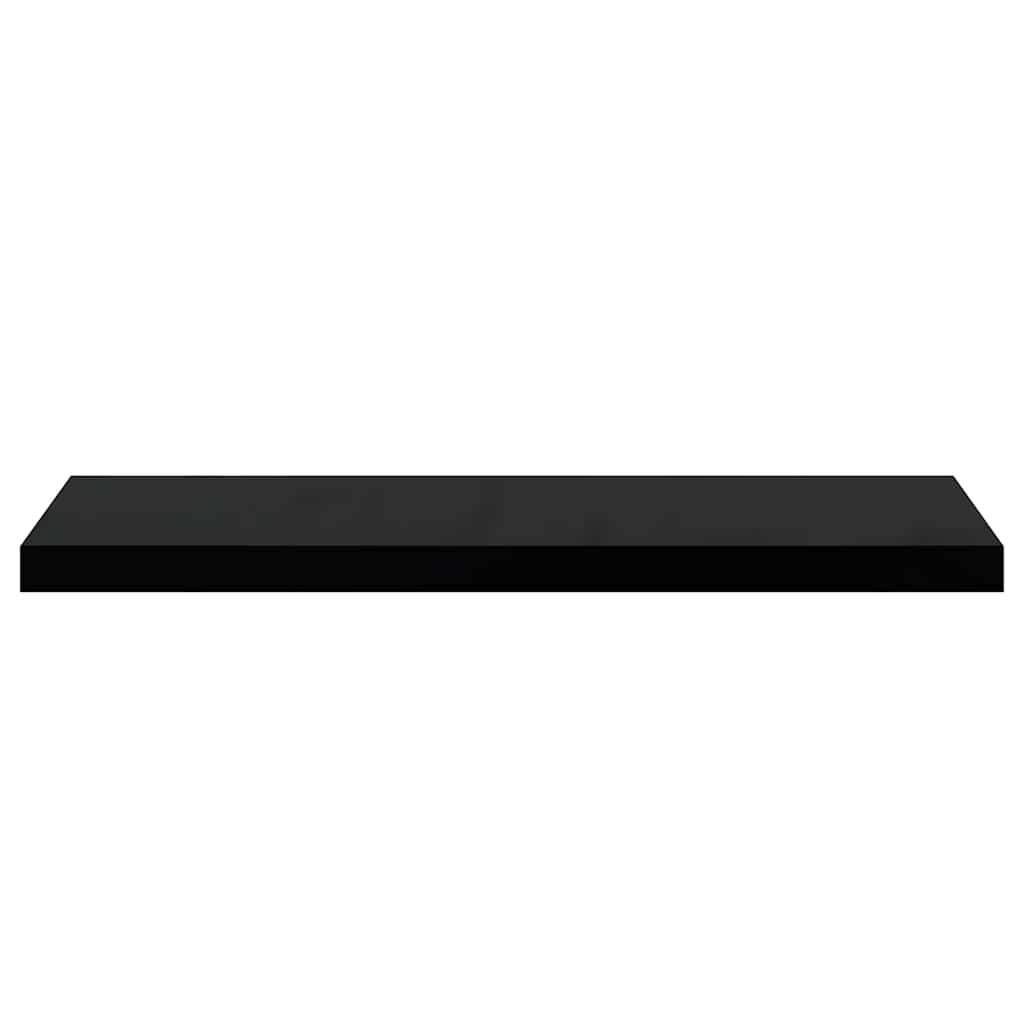 Floating Wall Shelves 2 pcs High Gloss Black 80x23.5x3.8 cm MDF