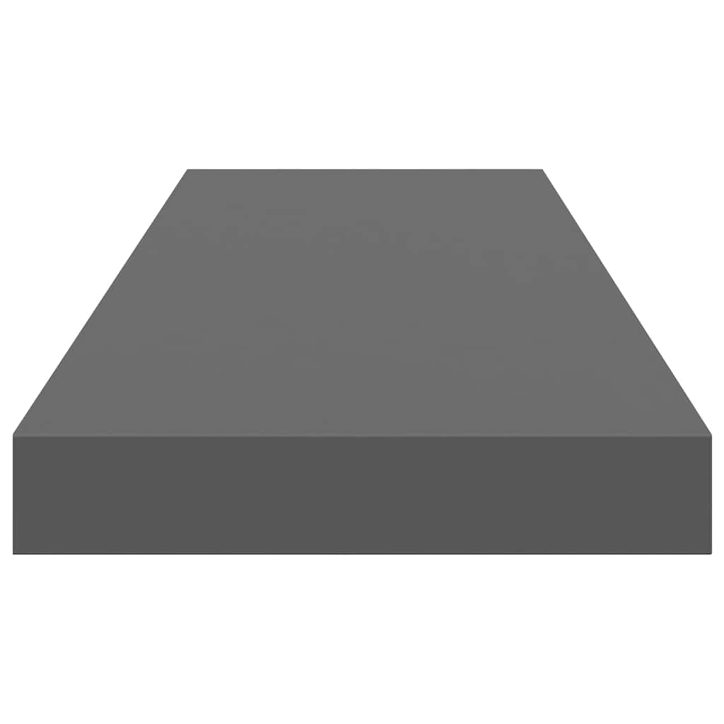 Floating Wall Shelves 2 pcs High Gloss Grey 80x23.5x3.8 cm MDF
