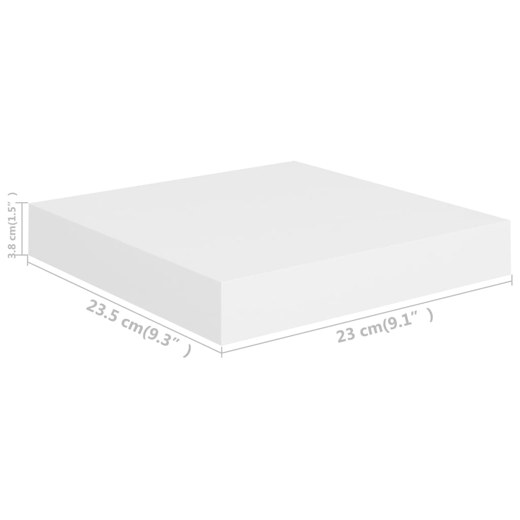 Floating Wall Shelves 4 pcs White 23x23.5x3.8 cm MDF