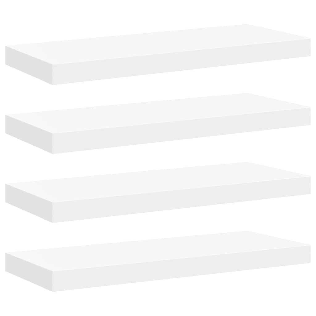 Floating Wall Shelves 4 pcs White 60x23.5x3.8 cm MDF