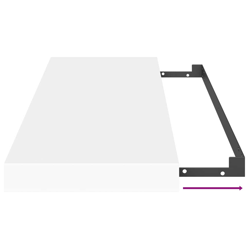 Floating Wall Shelf White 80x23.5x3.8 cm MDF