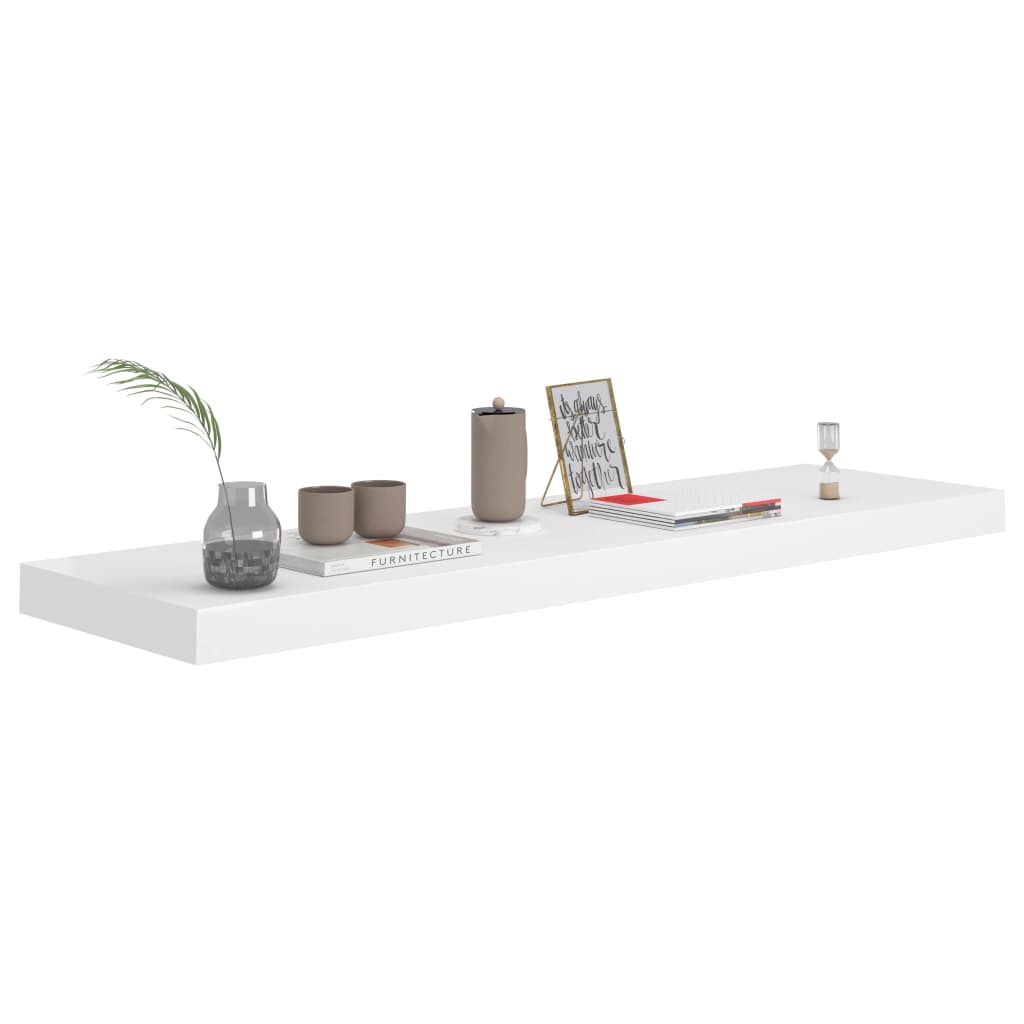 Floating Wall Shelves 2 pcs White 90x23.5x3.8 cm MDF