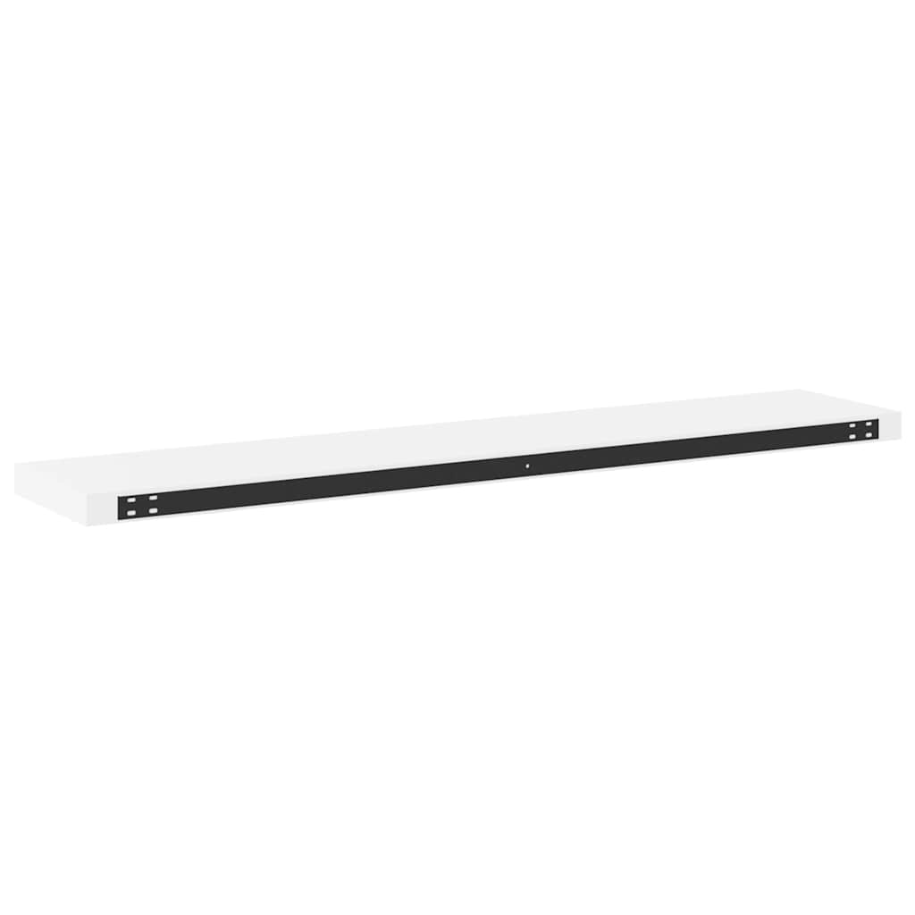 Floating Wall Shelf White 120x23.5x3.8 cm MDF