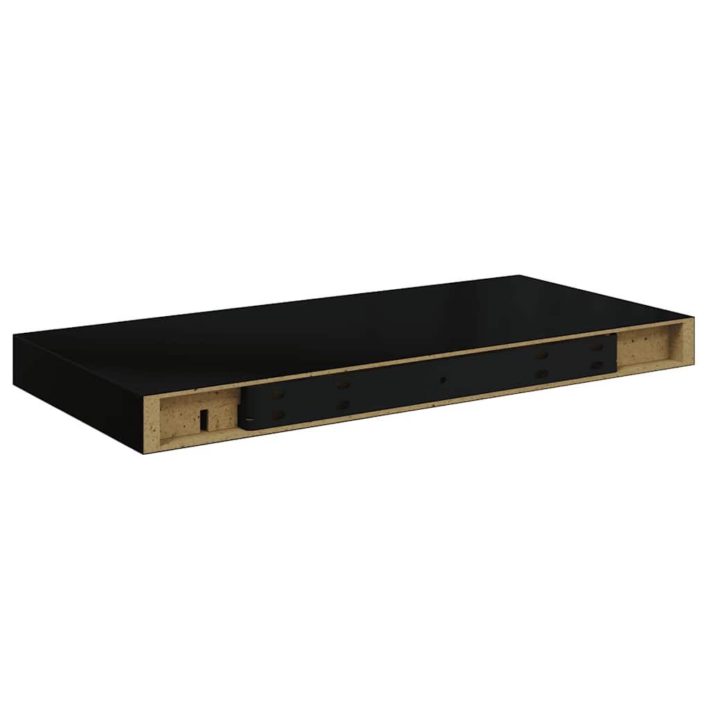 Floating Wall Shelves 4 pcs Black 50x23x3.8 cm MDF