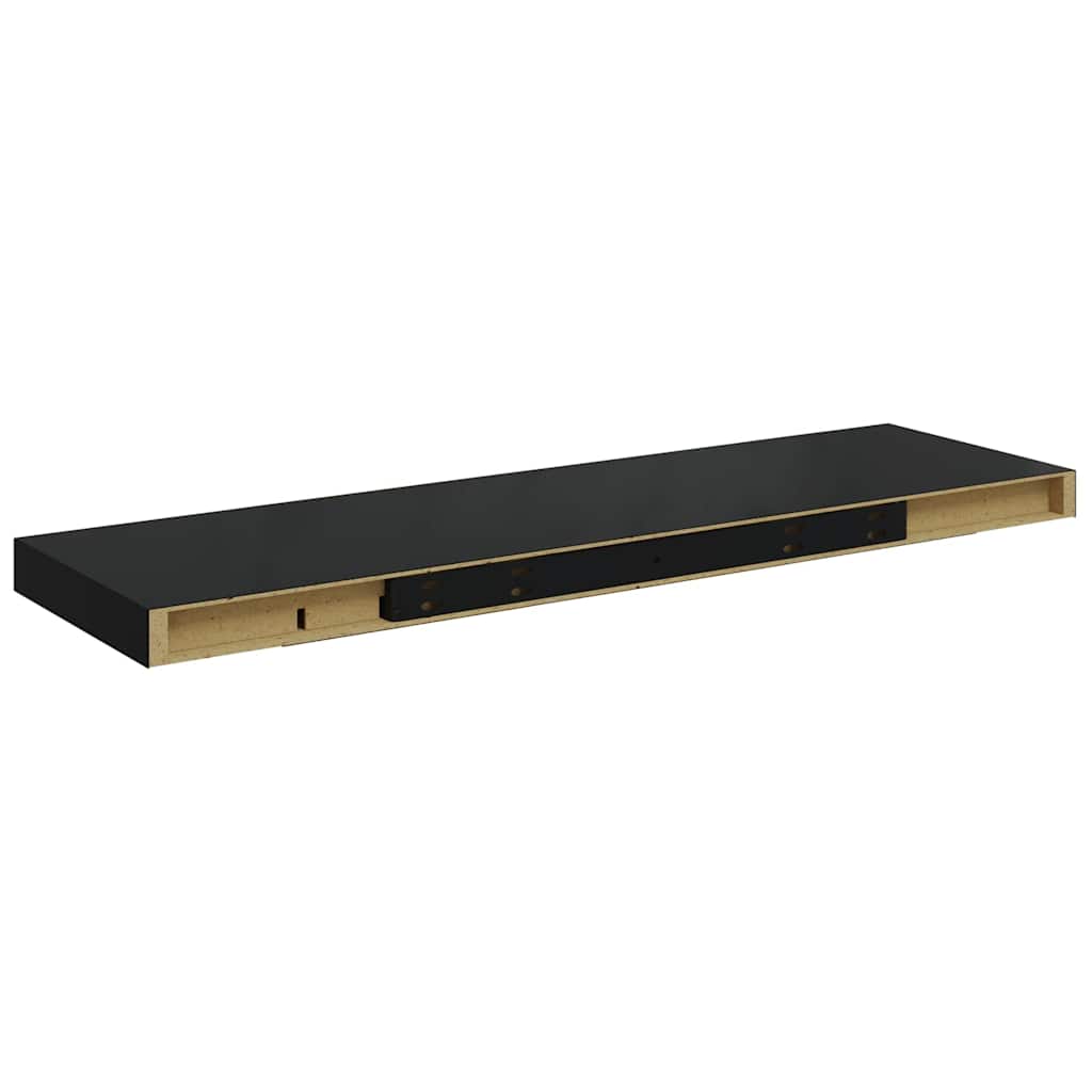 Floating Wall Shelves 2 pcs Black 80x23.5x3.8 cm MDF